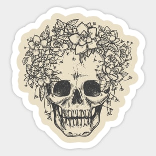 Floral Skull Sticker